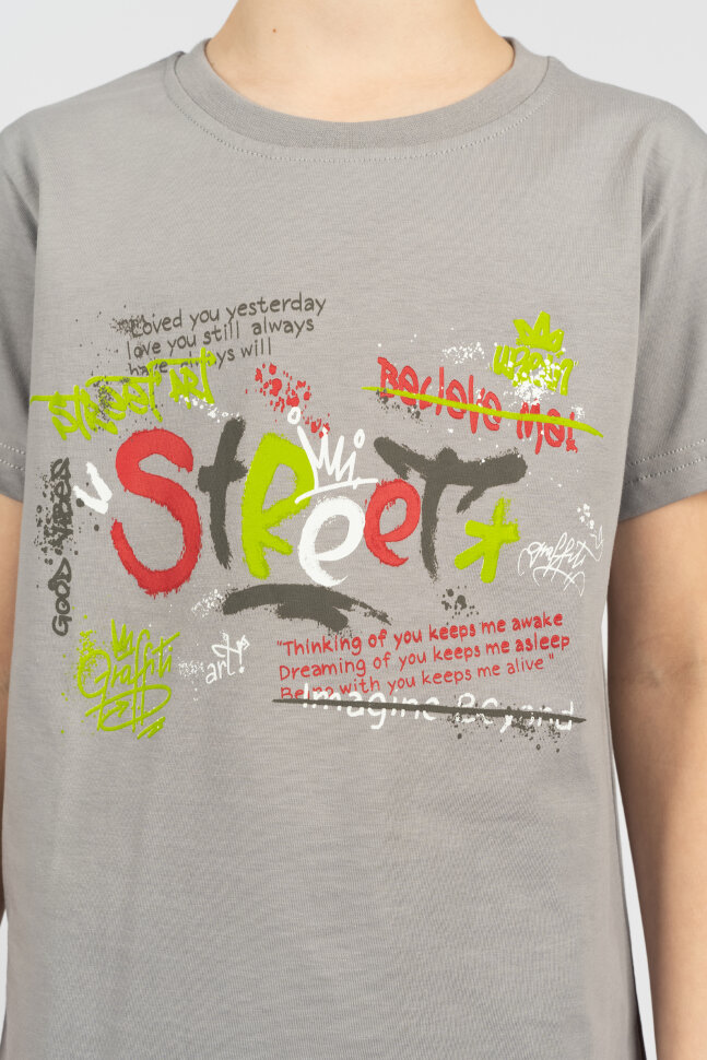 Футболка для мальчика 52289 серый