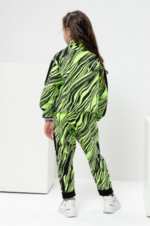 Детский костюм с брюками 67058 салатовый,черный