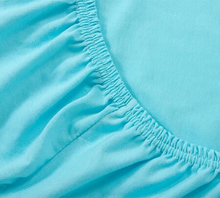 Простыня на резинке Голубая, трикотаж