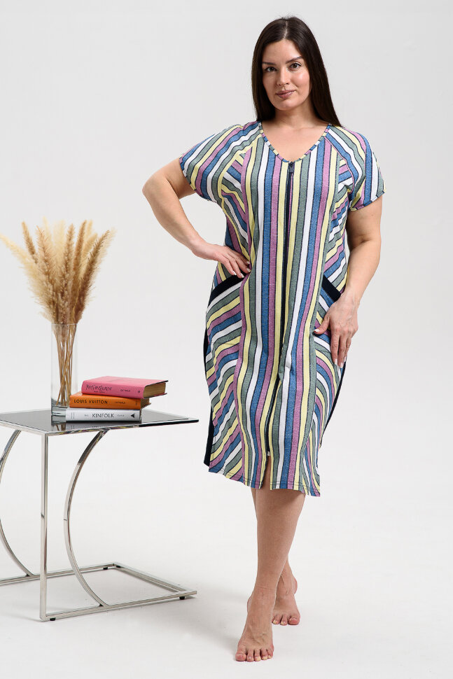 Халат Женский 8478 широкая полоса