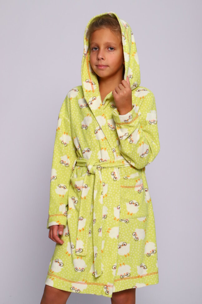 Халат для девочки Цыпа салатовый