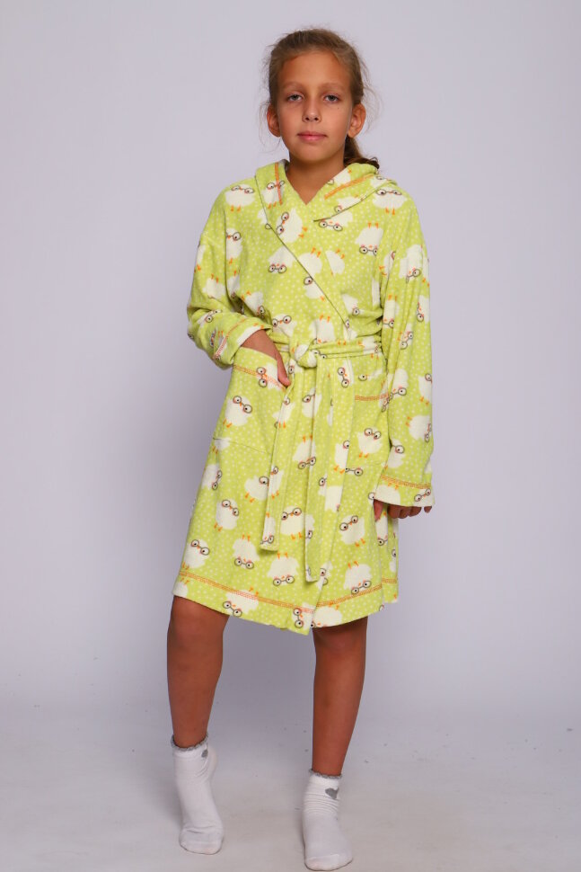 Халат для девочки Цыпа салатовый
