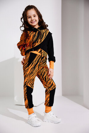 Детский костюм с брюками 67059 оранжевый,черный