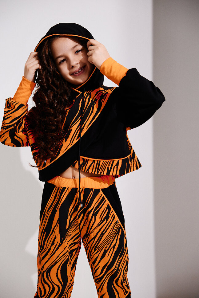 Детский костюм с брюками 67059 оранжевый,черный