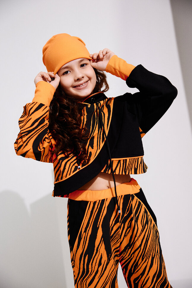 Детский костюм с брюками 67059 оранжевый,черный