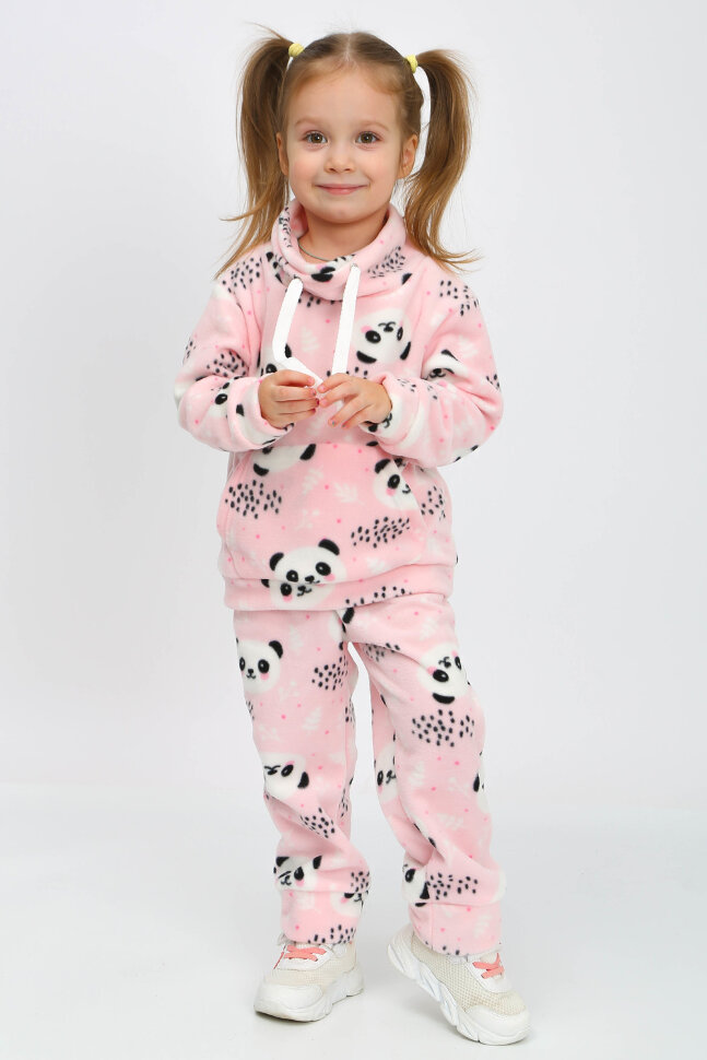 Костюм с брюками для девочки арт. КС-ФПР/панда-розовая