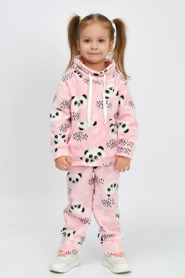 Костюм с брюками для девочки арт. КС-ФПР/панда-розовая
