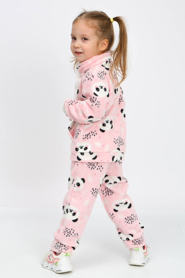 Костюм с брюками для девочки арт. КС-ФПР/панда-розовая
