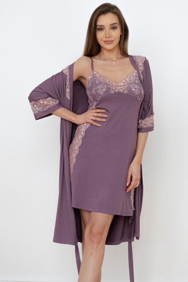 Женский пеньюар с сорочкой Анжела – купить без предоплаты в интернет ...