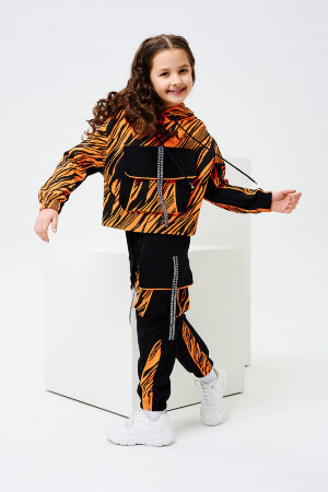 Детский костюм с брюками 67060 оранжевый,черный
