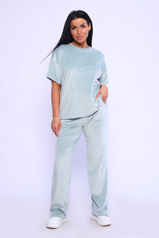 Женский костюм с брюками 71105 фисташковый