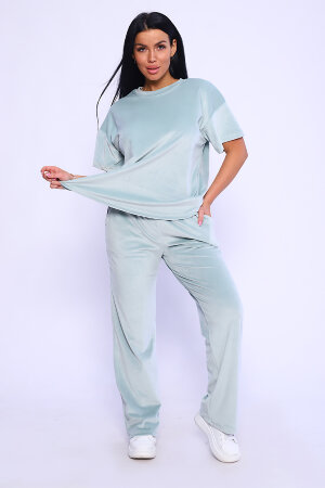 Женский костюм с брюками 71105 фисташковый