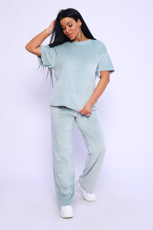 Женский костюм с брюками 71105 фисташковый