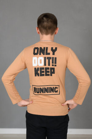 Детский лонгслив для мальчика 83018 бежевый