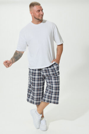 Шорты Клетка сине-бежевые БМ-015