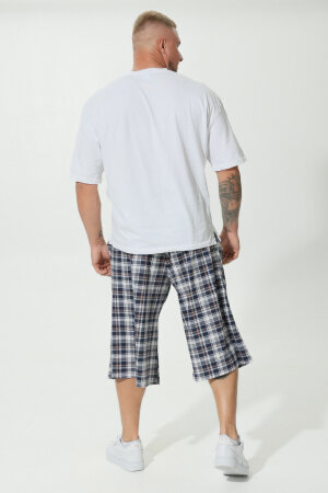 Шорты Клетка сине-бежевые БМ-015