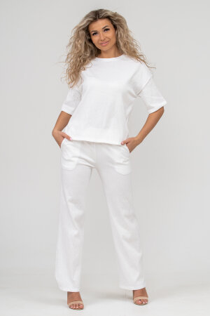 Женский костюм с брюками 36646 белый