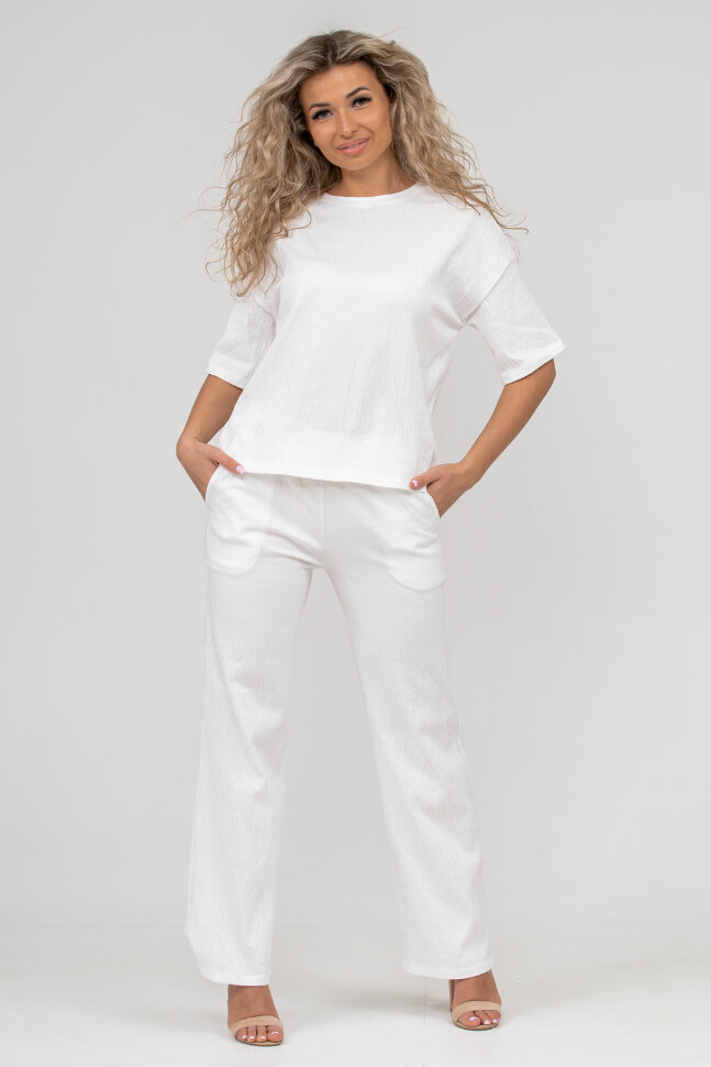 Женский костюм с брюками 36646 белый