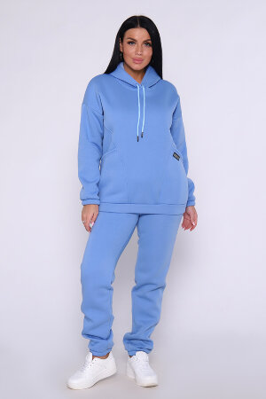 Женский костюм с брюками 80026 голубой