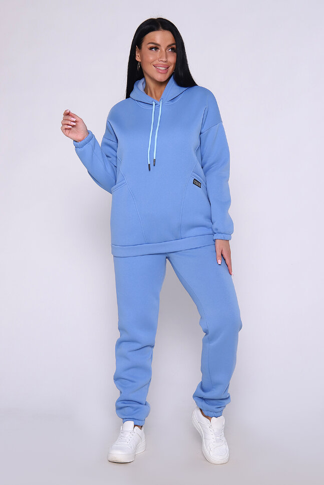 Женский костюм с брюками 80026 голубой