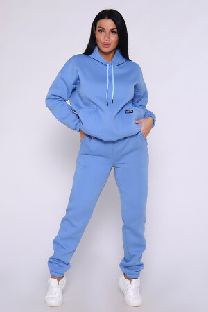 Женский костюм с брюками 80026 голубой
