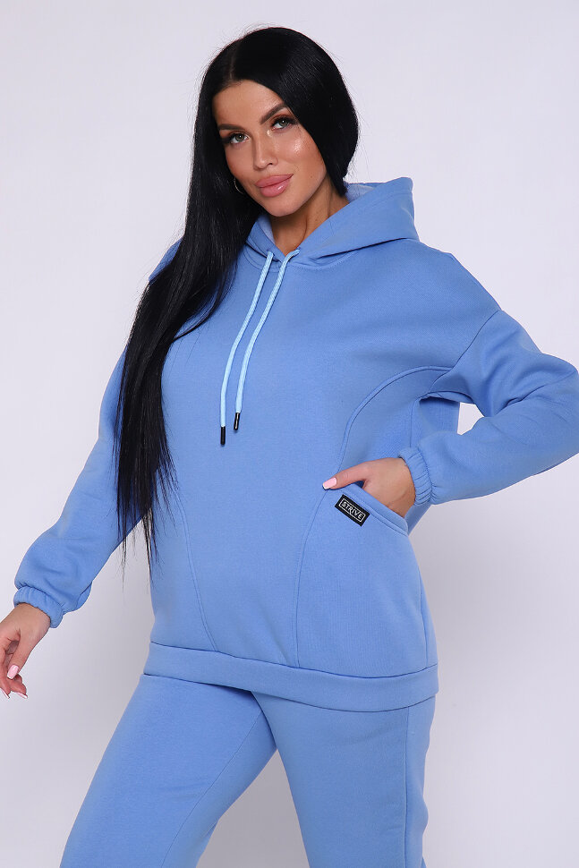 Женский костюм с брюками 80026 голубой