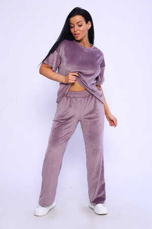 Женский костюм с брюками 71105 розовая пудра