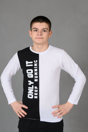 Детский лонгслив для мальчика 83018 белый