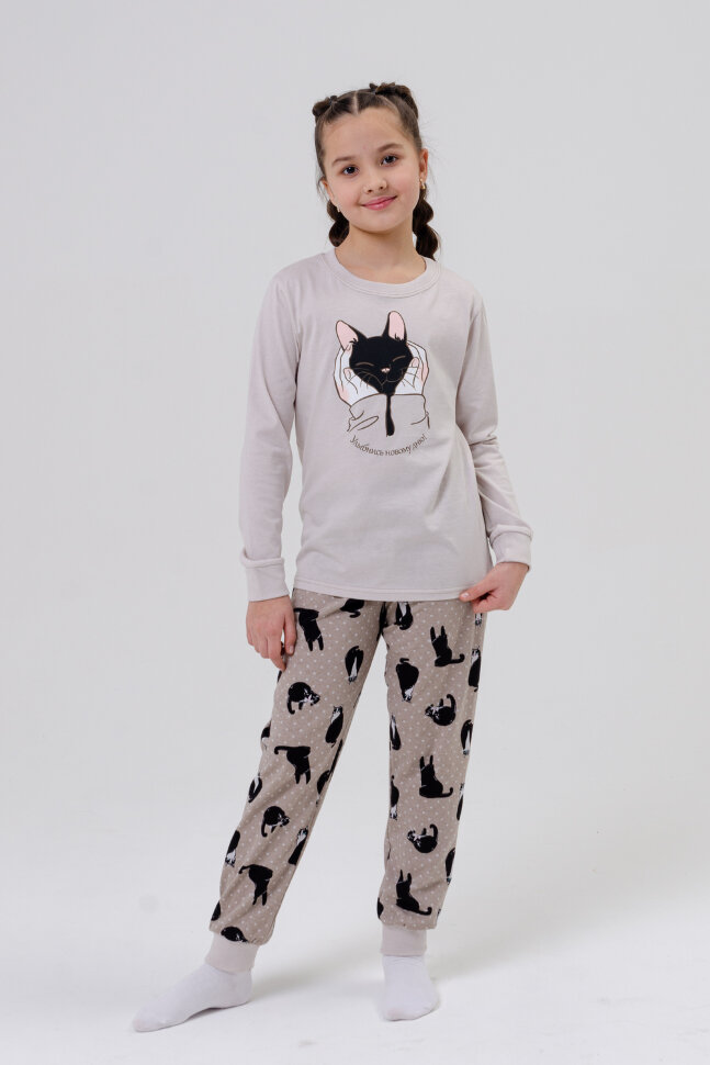 Пижама с брюками для девочки Обнимашки