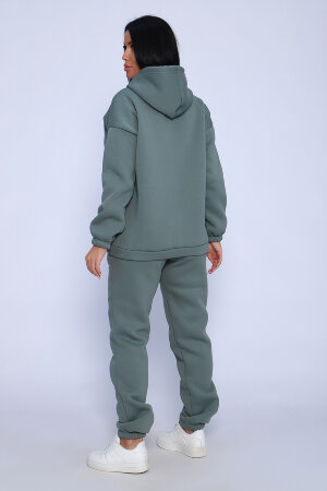 Женский костюм с брюками 80026 оливковый