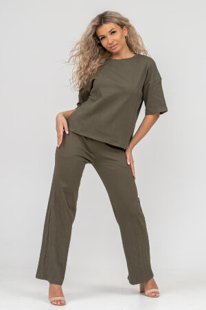Женский костюм с брюками 36646 хаки