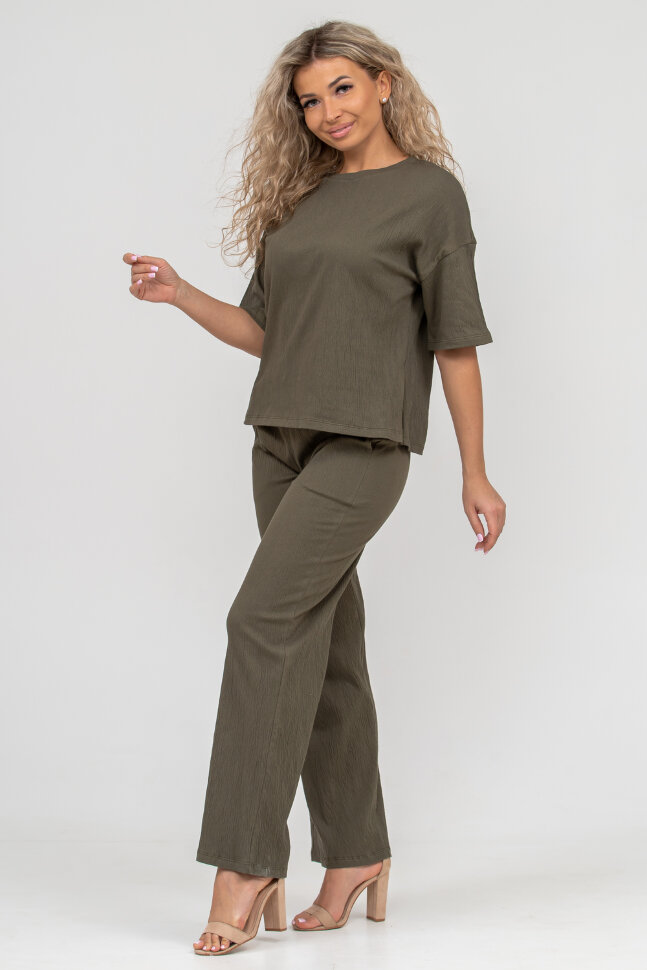 Женский костюм с брюками 36646 хаки