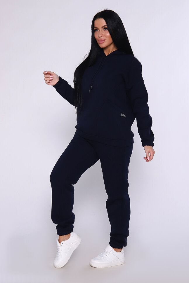 Женский костюм с брюками 80026 темно-синий