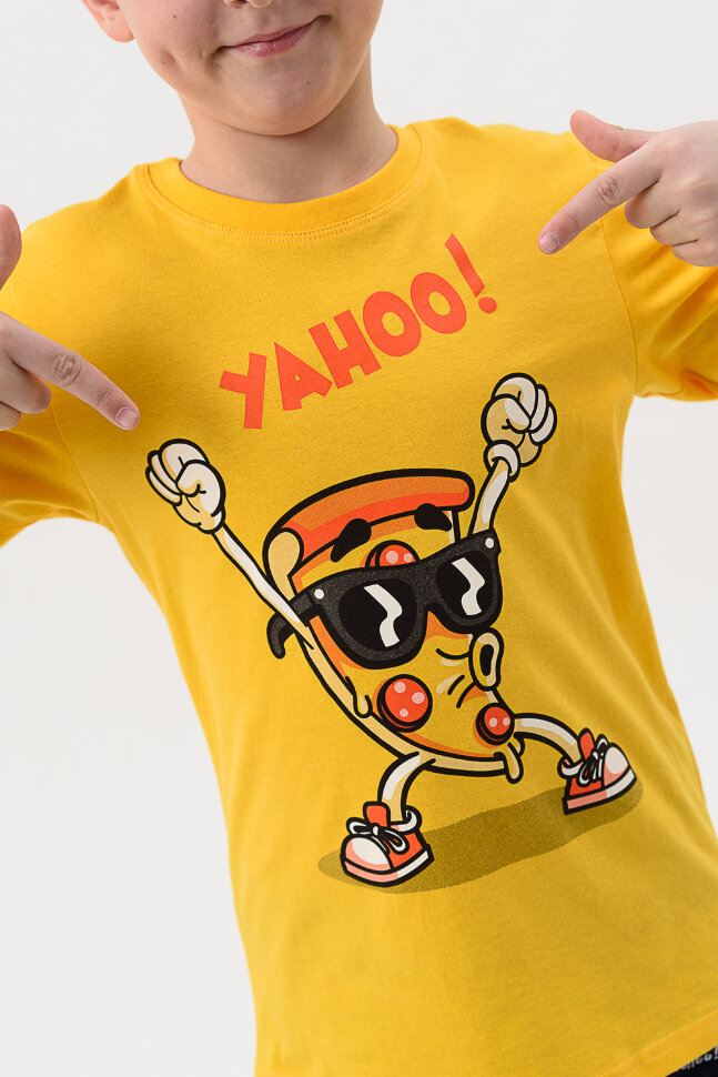 Пижама с брюками для мальчика Пицца детская длинный рукав