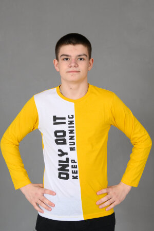 Детский лонгслив для мальчика 83018 желтый