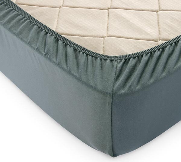 Простыня на резинке Хаки, трикотаж