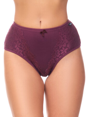 Женские трусы утягивающие с кружевом HoneyFormat 8005 бордовый