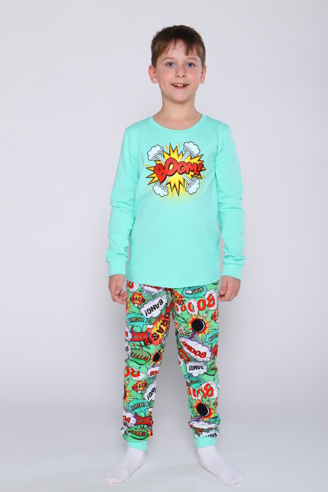 Детская пижама с брюками Бум ментоловый