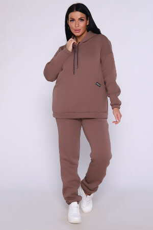 Женский костюм с брюками 80026 кофе с молоком