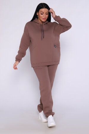 Женский костюм с брюками 80026 кофе с молоком