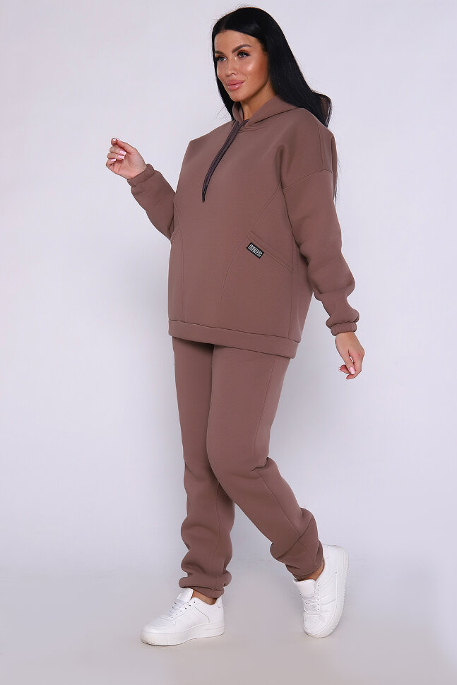 Женский костюм с брюками 80026 кофе с молоком