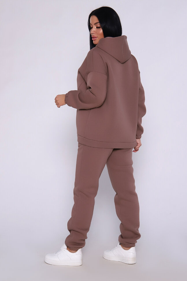 Женский костюм с брюками 80026 кофе с молоком