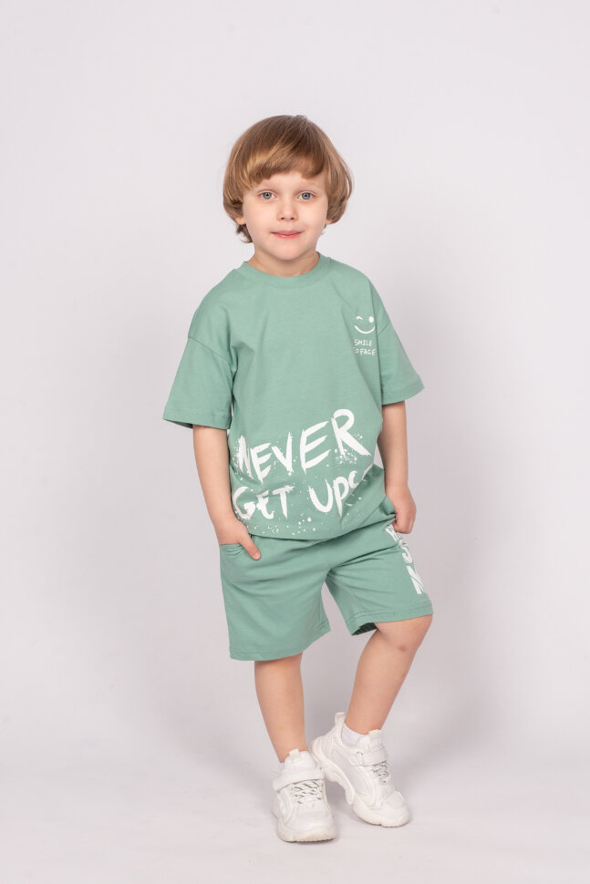 Футболка для мальчика 52351 шалфей