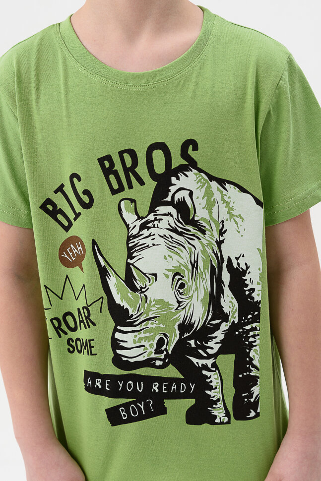 Пижама с шортами для мальчика Носорог детская короткий рукав