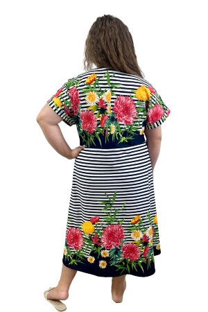 Халат Женский Х-21 на пуговицах полоса