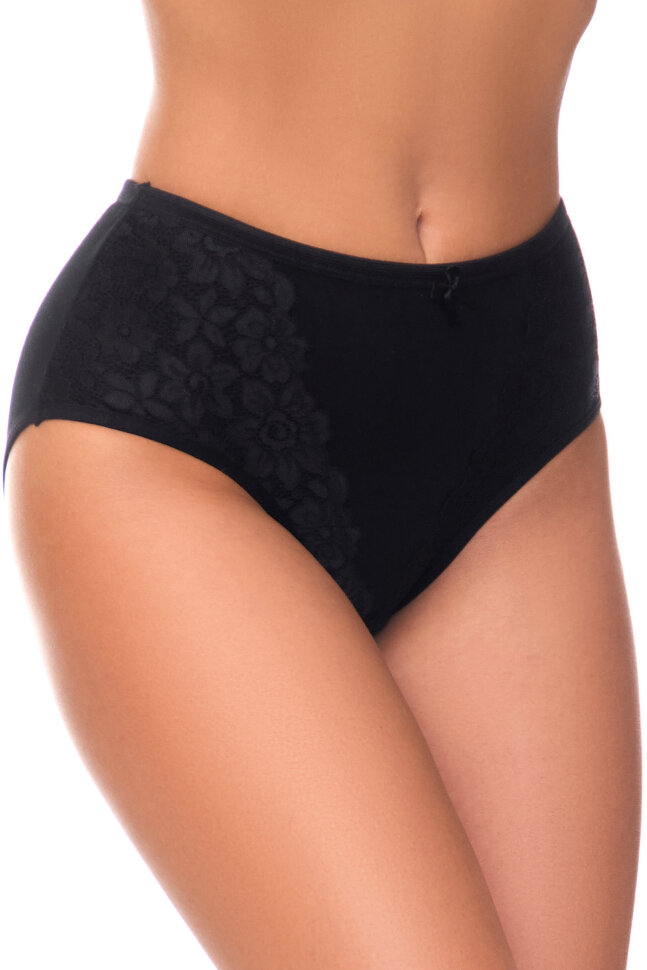 Женские трусы утягивающие с кружевом HoneyFormat 8005 черный