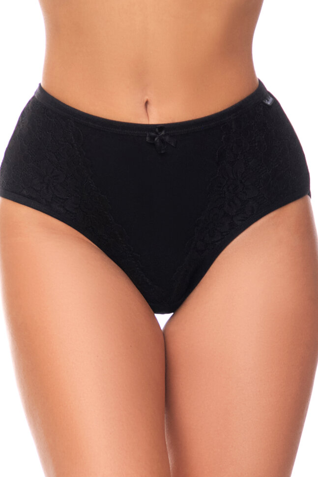 Женские трусы утягивающие с кружевом HoneyFormat 8005 черный
