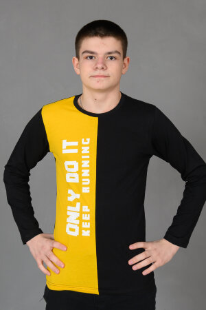 Детский лонгслив для мальчика 83018 черный