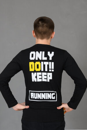Детский лонгслив для мальчика 83018 черный