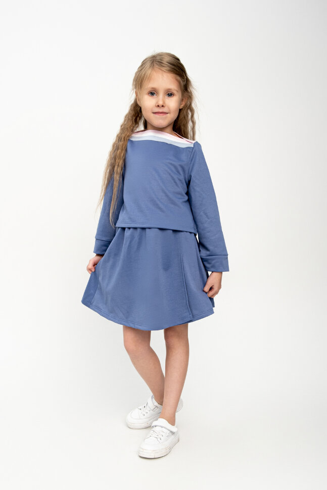 Костюм с юбкой для девочки Шарлотта голубой